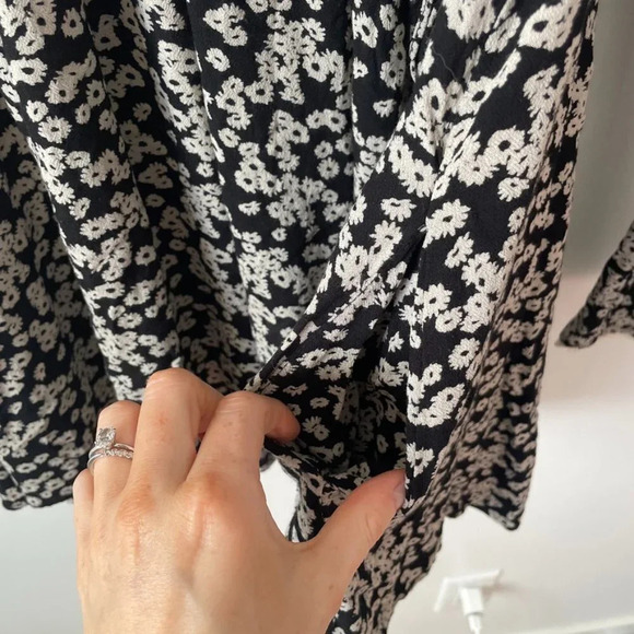 Free People Like You Best Mini Dress  In Black Floral Combo Size Small - Picture 11 of 14